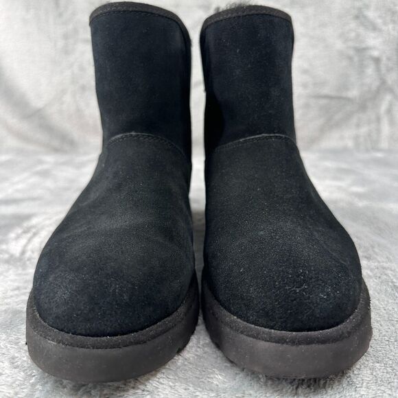 UGG Cory‎ II Boots Women’s 5.5 Black Genuine Shearling lined Suede Pull on EUC - Picture 1 of 7